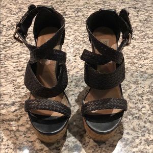 make me an offer! STEVE MADDEN BLACK WEDGES SIZE 7
